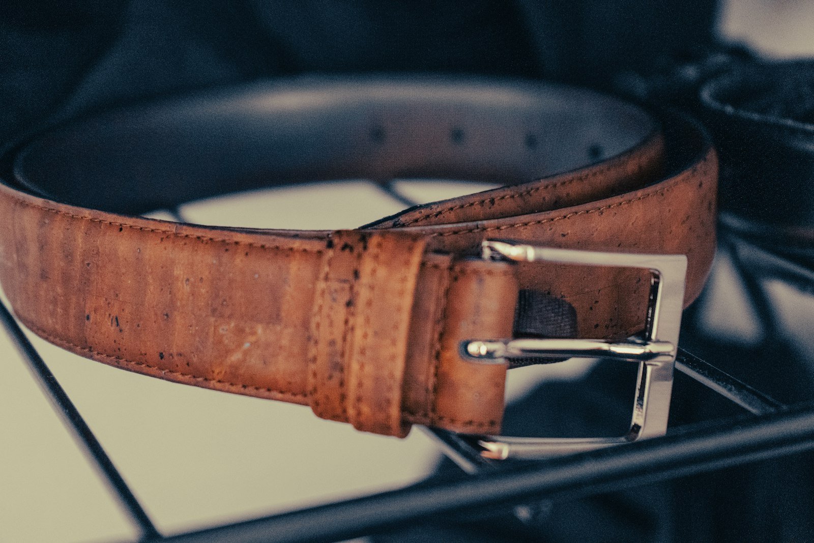 Hand-finished leather belt
